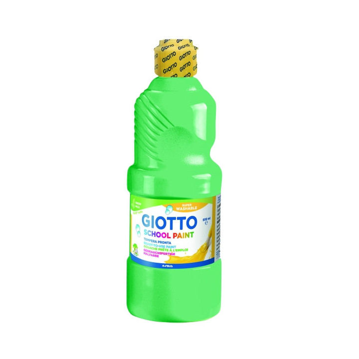 Giotto School Paint Tempera - 500ml - Lista para el Uso - Super Lavable - Botella Bio Pet - Color Turquesa