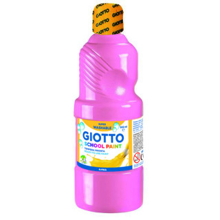 Giotto School Paint Tempera - 500ml - Lista para el Uso - Super Lavable - Botella Bio Pet - Color Rosa Claro