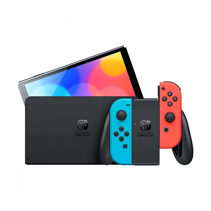 Nintendo Consola Nintendo Switch Oled Neon - Incluye Base y 2 Mandos Joy-Con - Color Azul/Rojo