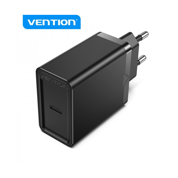 Vention Cargador de Pared USB-C 3A PD20W - Carga rapida - Color Negro