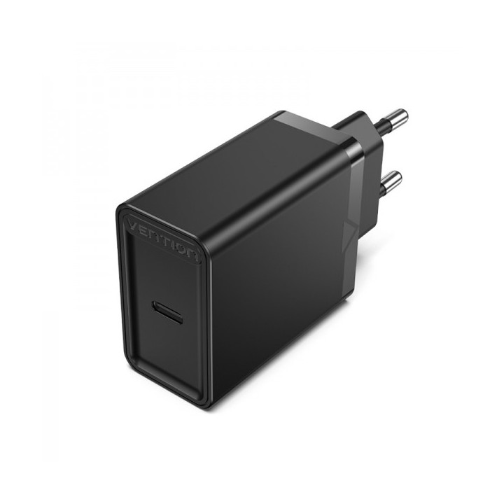 Vention Cargador de Pared USB-C 3A PD30W - Carga Rapida - Color Negro
