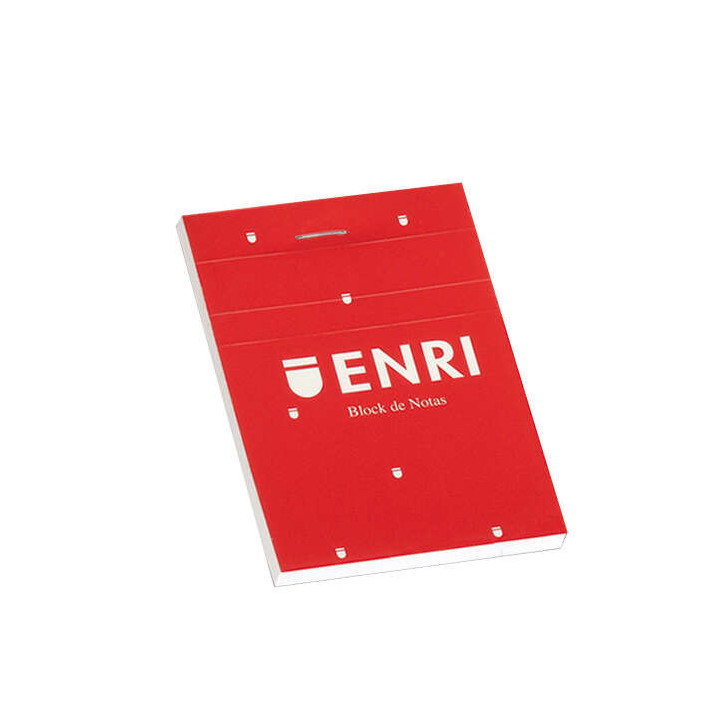 Enri Bloc de Notas Grapado Formato A7 Liso - 80 Hojas Microperforadas - Tapa Blanda Roja