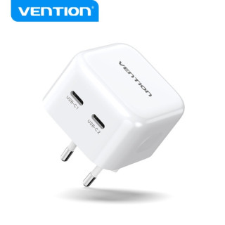 Vention Cargador USB-C+USB-C GaN - Carga rapida - Protecciones Integradas - Compatible con Multiples Dispositivos - Potencia 35