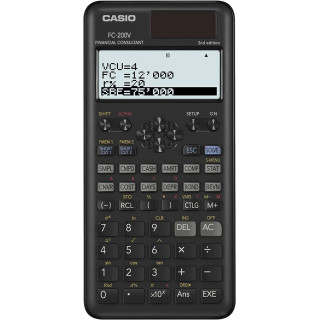 Casio FC200V Calculadora Financiera - Pantalla de 4 Lineas - Visualizacion de Varios Parametros al mismo Tiempo - Teclas de Acc