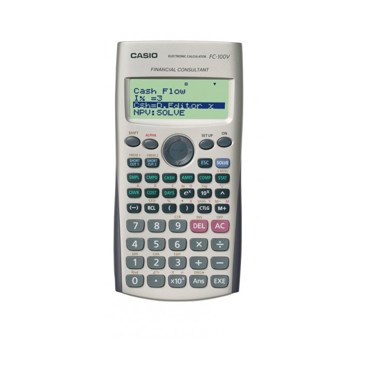 Casio FC100V Calculadora Financiera - Pantalla de 4 Lineas - Teclas de Acceso Directo Personalizables - Alimentacion con Pilas