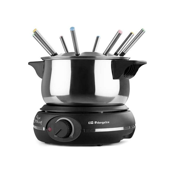 Orbegozo FDR 14 Fondue Electrica de Acero Inoxidable - Disfruta de Queso Fundido - Chocolate Caliente y mas en Grupo - Potencia