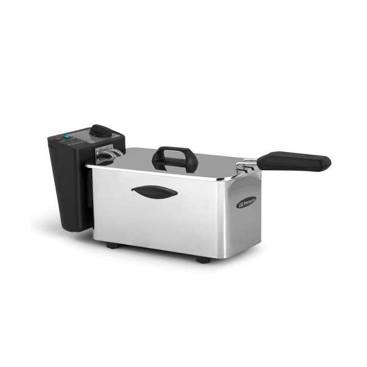 Orbegozo FDR 25 Freidora Profesional Compacta - Capacidad 2.5L - Acero Inoxidable Duradero - Termostato Regulable - Potencia 20