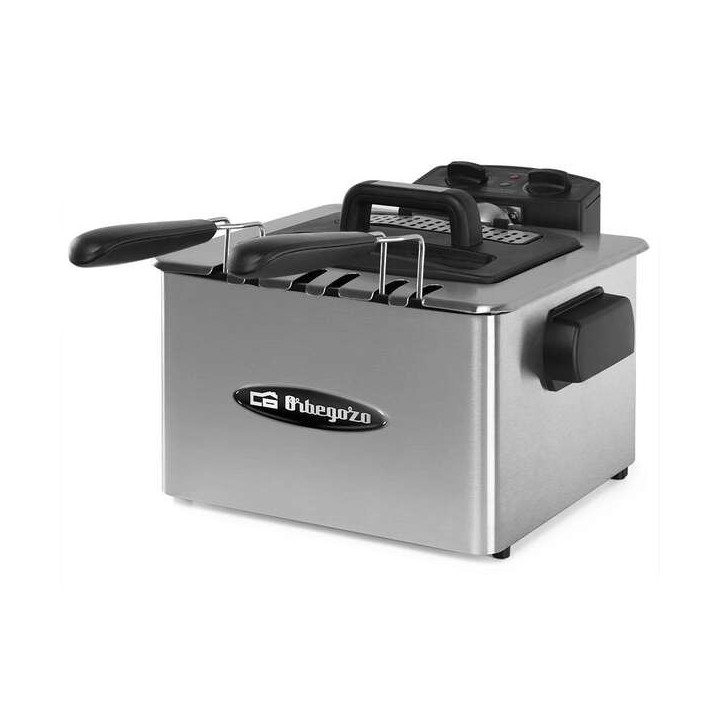 Orbegozo FDR 55 Freidora Profesional de Acero Inoxidable - Potente y Segura Freidora con Capacidad de 4.5 Litros - Tres Cestill