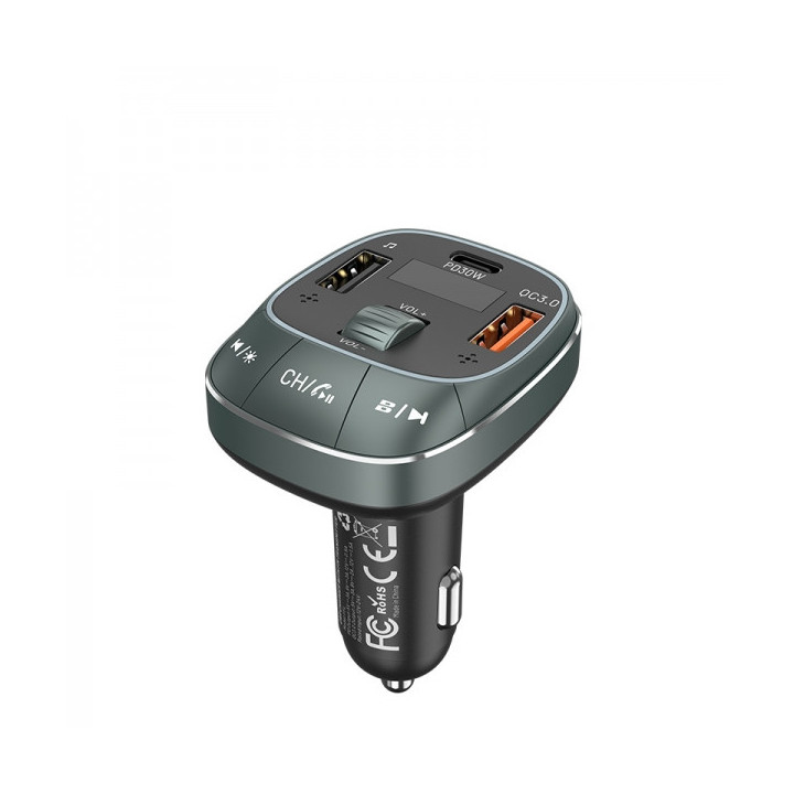 Vention Transmisor FM/MP3/Bluetooth - 1xUSB-Tipo C a 2xUSB - 30W