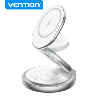 Vention Soporte de Cargador Inalambrico 3 en 1 con MagSafe - Carga Rapida - Rotacion 360° - Proteccion de Ocho Capas - Color B