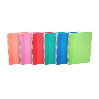 Oxford Office My Colours Cuaderno Espiral A4 - Tapa de Plastico - 5x5 - 90 Hojas - Colores Surtidos