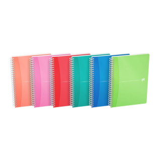 Oxford Office My Colours Cuaderno Espiral A5 - Tapa de Plastico Resistente - Espiral Doble para Mayor Durabilidad - Cuadricula