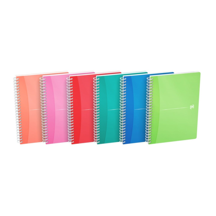 Oxford Office My Colours Cuaderno Espiral A5 - Tapa de Plastico Resistente - Espiral Doble para Mayor Durabilidad - Cuadricula