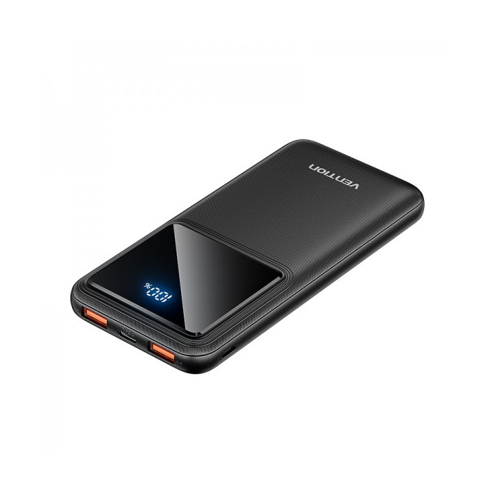 Vention Bateria Powerbank 10000mAh 22.5W USB (C+A+A) con Pantalla LED - Color Negro