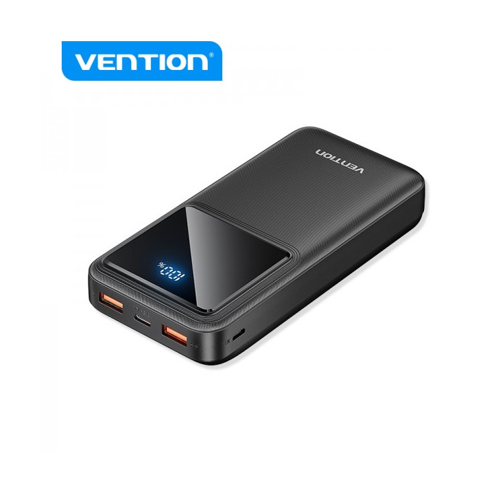 Vention Bateria Powerbank 20000mAh 22.5W USB (C+A+A) con Pantalla LED - Color Negro
