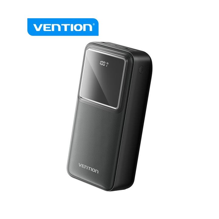 Vention Powerbank de Energia - 30000mAh - Carga Rapida 22.5W - USB-C/USB-A - Pantalla LED - Color Negro