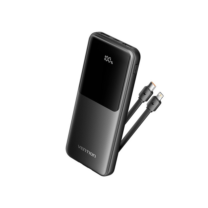 Vention Power Bank 10.000mAh - Multiples interfaces USB - Carga rapida - Salida total 3A - Color Negro