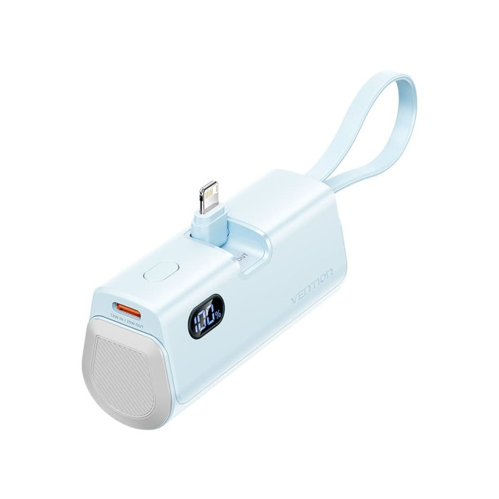 Vention PowerBank 4800mAh - Lightning - Carga Rapida 22.5W - Conector Plegable - Color Azul