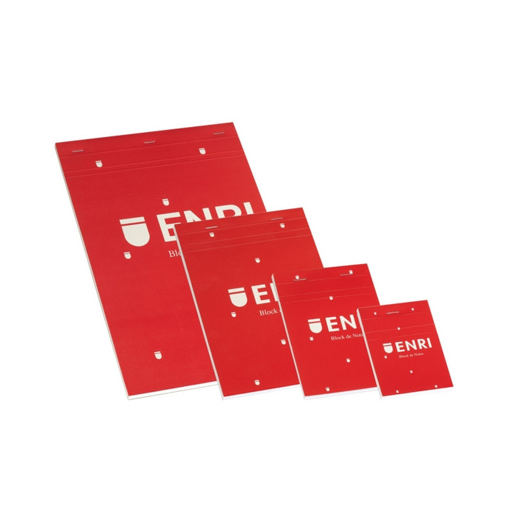 Enri Bloc de Notas Grapado 80 Hojas Liso - Tamaño A5 - Tapa Blanda Color Rojo