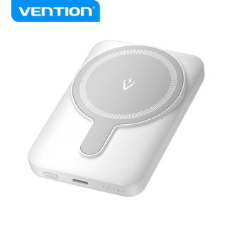 Vention PowerBank 5000mAh Magnetico Inalambrico - USB-C Dual - 20W - Display Luminoso - Carga Rapida - Material Resistente - Co