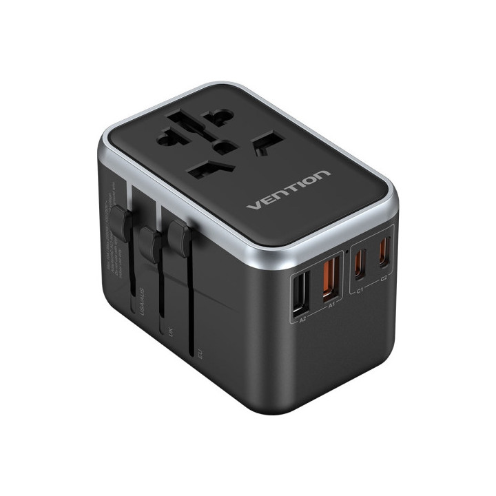 Vention Cargador de Viaje Universal GaN - 2xUSB-C