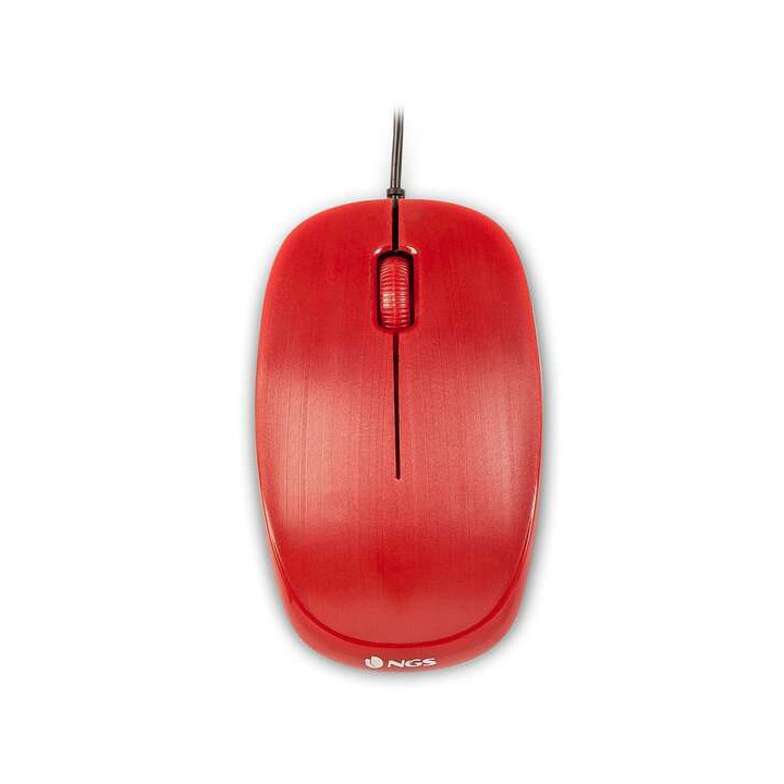 NGS Flame Raton USB 1000dpi - 3 Botones - Uso Ambidiestro - Color Rojo
