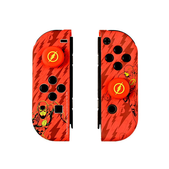 FR-TEC Combo Pack Carcasa Dura y Grips The Flash para Nintendo Switch - Caja de 16 Juegos - Diseño Unico y Agarre Mejorado - C