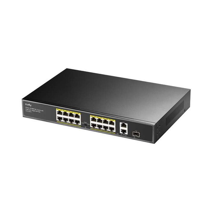Cudy FS1018PS1 Switch Gigabit de 16 Puertos de 10/100 Mbits con 2GbE y 1 Puerto SFP