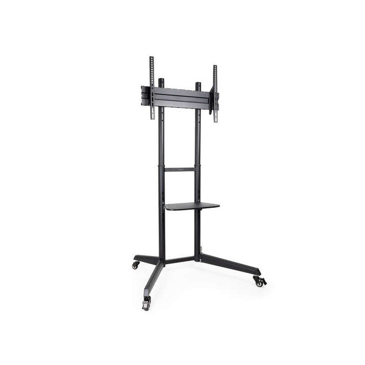 Tooq Ramses Soporte de Suelo con Ruedas para Pantallas 37" a 70" - Bloqueo de Ruedas - Estante - Gestion de Cables - Peso Max 5