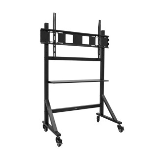 Tooq Optimus Soporte de Suelo para Pantallas Interactivas/TV de 60 a 105" - Bandeja Multiusos - Peso Max. 120kg - Altura Ajusta