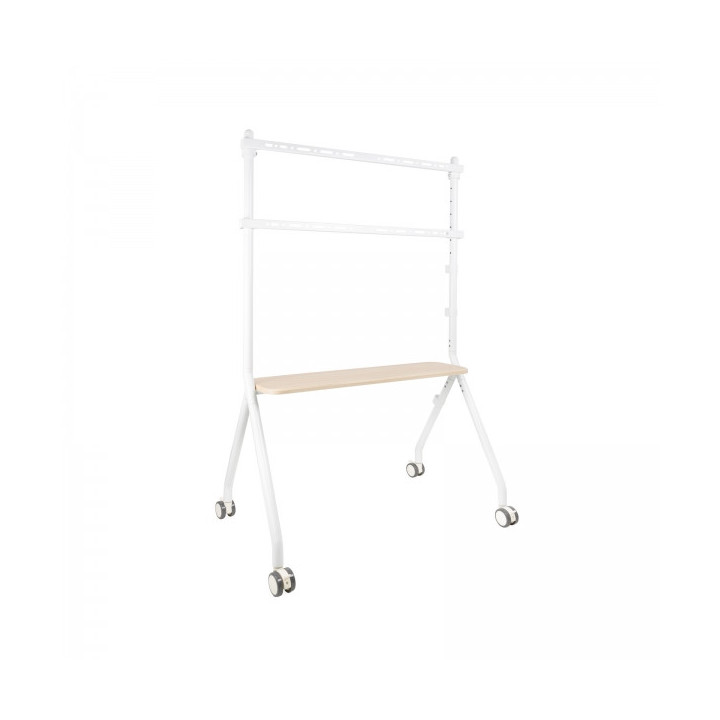 Tooq iLove Soporte de Suelo con Ruedas para Pantallas de 49-80" - Bandeja Inferior Multiusos - Ruedas con Sistema de Bloqueo -