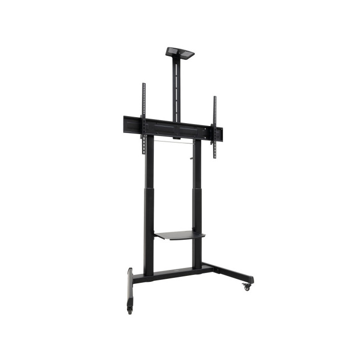 Tooq Aquiles Soporte de Suelo para Pantallas Interactivas/TV de 60 a 100" - Bandeja Multiusos - Peso Max. 120kg - Altura e Incl