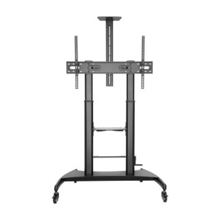 Aisens Soporte de Suelo ECO con Ruedas y Manivela - Bandeja para DVD y Soporte de Camara para Monitor/TV - Hasta 100Kg - De 60
