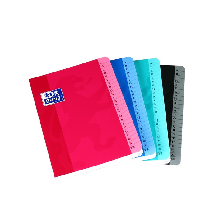 Oxford Indice Alfabetico Cosido Tapa Blanda A5+ - Organizacion Eficiente - Tamaño Practico - Diseño Resistente