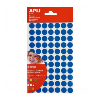 Apli Bolsa de Gomets Adhesivo Permanente - 1.136 Gomets - Desarrolla Psicomotricidad y Creatividad - Adhesivo Base Agua - Color