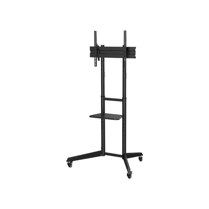 Aisens Soporte de Suelo Eco con Rueda - Bandeja para DVD para Monitor/TV 50Kg de 37-70 - Color Negro