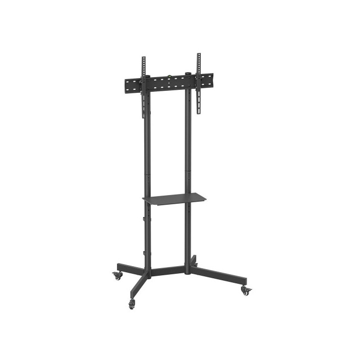 Aisens Soporte de Suelo ECO con Rueda - Bandeja para DVD para Monitor/TV 45kg de 37-70 - Color Negro