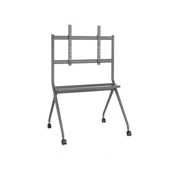 Aisens Soporte de Suelo Pro para Pantallas Interactivas/TV de 50 a 86" - Bandeja Multiusos - Peso Max. 120kg - Color Negro