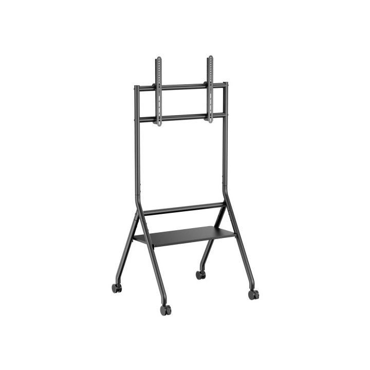Aisens Soporte de Suelo ECO con Rueda - 1 Bandeja para Pantalla Interactiva/TV 80kg de 37-86 - Color Negro