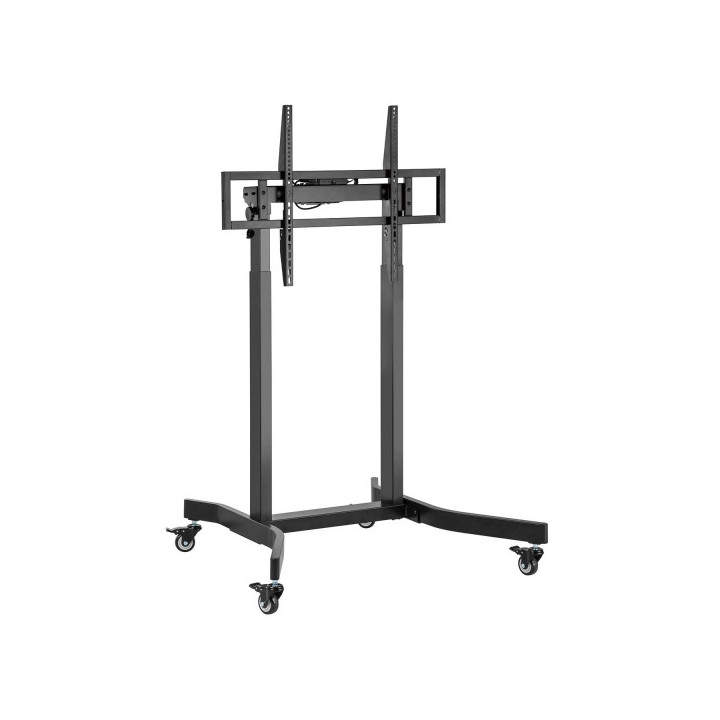 Aisens Soporte de Suelo Motorizado PRO con RuedaS para Monitor/TV 120kg de 55-100 - Color Negro