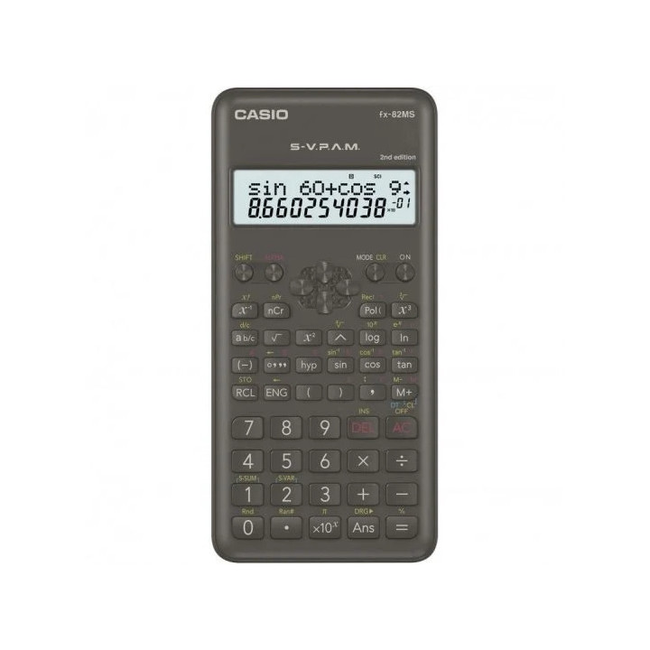 Casio Calculadora Cientifica FX-82MS 2ª Ed.- Pantalla LCD de 2 Lineas - 240 Funciones Integradas - 8 Memorias de Variables - C