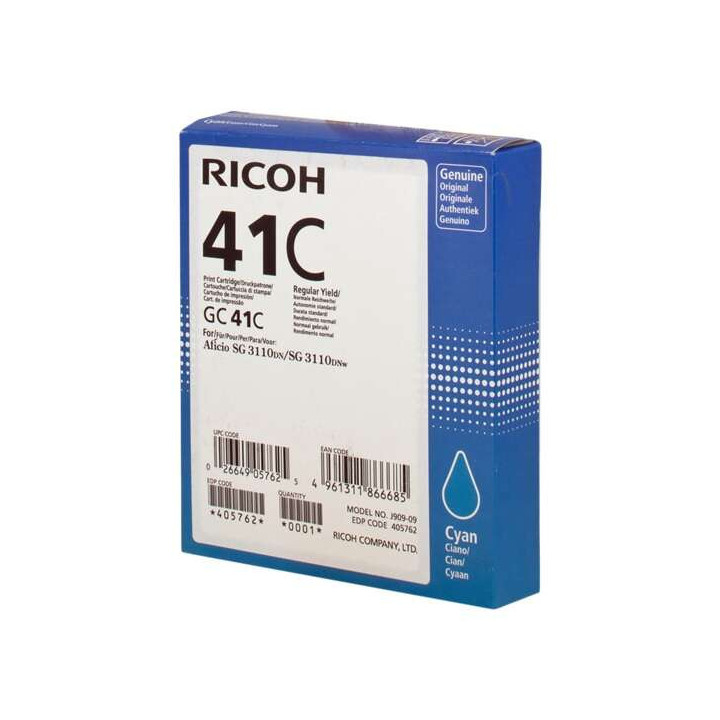 Ricoh GC41 Cyan Cartucho de Gel Original - 405762