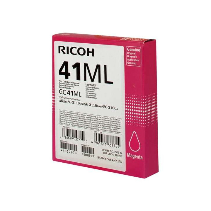 Ricoh GC41ML Magenta Cartucho de Gel Original - 405767