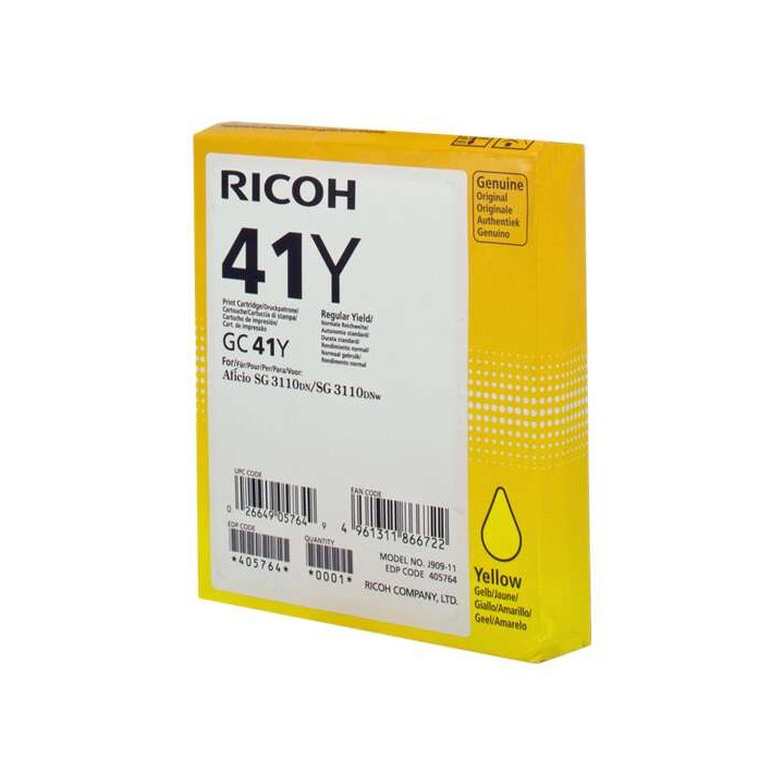 Ricoh GC41 Amarillo Cartucho de Gel Original - 405764