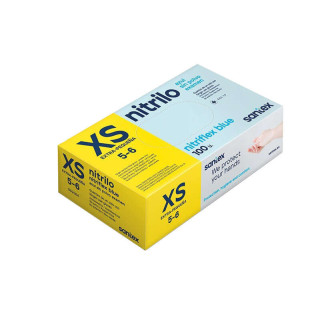 Santex Nitriflex Blue Pack de 100 Guantes de Nitrilo para Examen Talla XS - 3.5 gramos - Sin Polvo - Libre de Latex - No Esteri