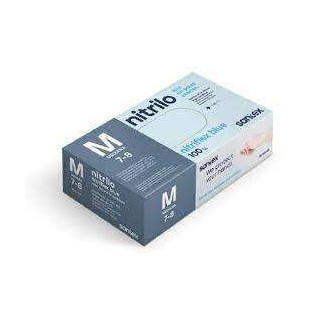 Santex Nitriflex Blue Pack de 100 Guantes de Nitrilo para Examen Talla M - 3.5 gramos - Sin Polvo - Libre de Latex - No Esteril