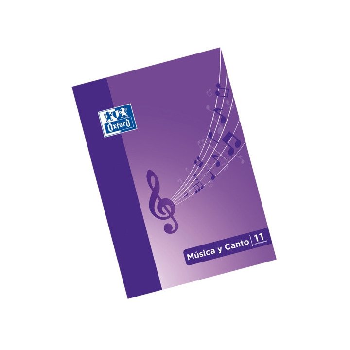 Oxford School Musica & Canto A4 - Libreta Grapada con Tapa Blanda - 24 Paginas 5x5 + 24 Paginas con 11 Pentagramas - Interlinea