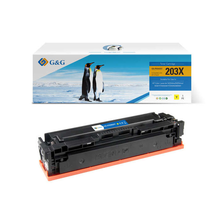 G&G HP CF542X/CF542A/CF402X/CF402A Amarillo Cartucho de Toner Generico - Reemplaza 203X/203A/201X/201A
