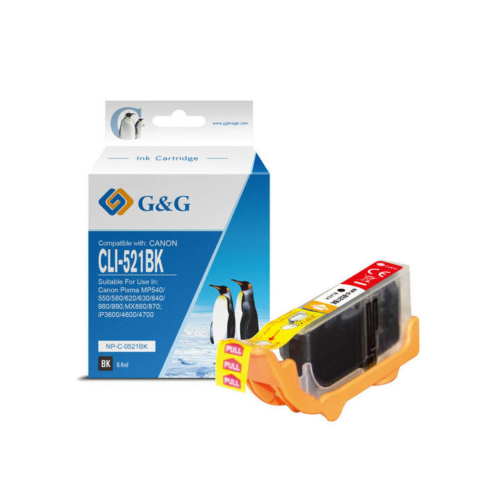 G&G Canon CLI521 Negro Cartucho de Tinta Generico - Reemplaza 2933B001