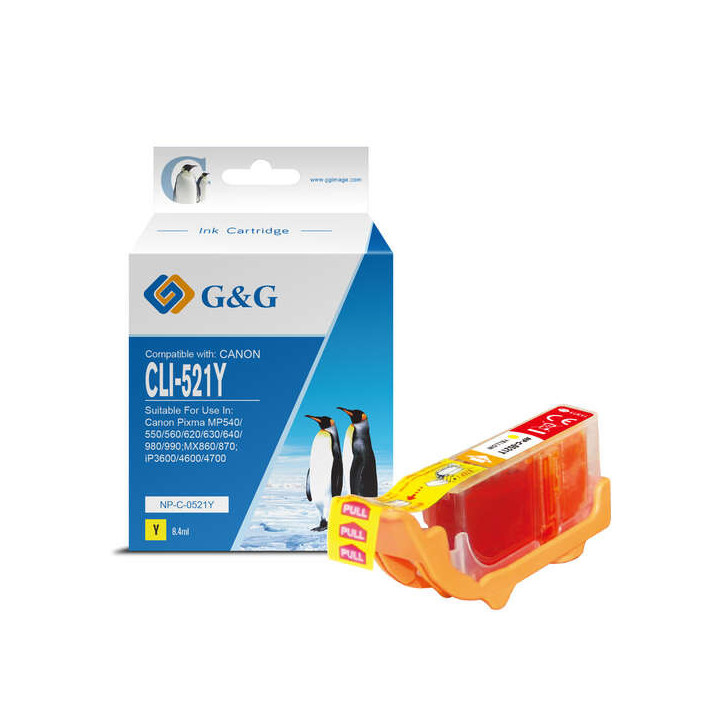 G&G Canon CLI521 Amarillo Cartucho de Tinta Generico - Reemplaza 2936B001
